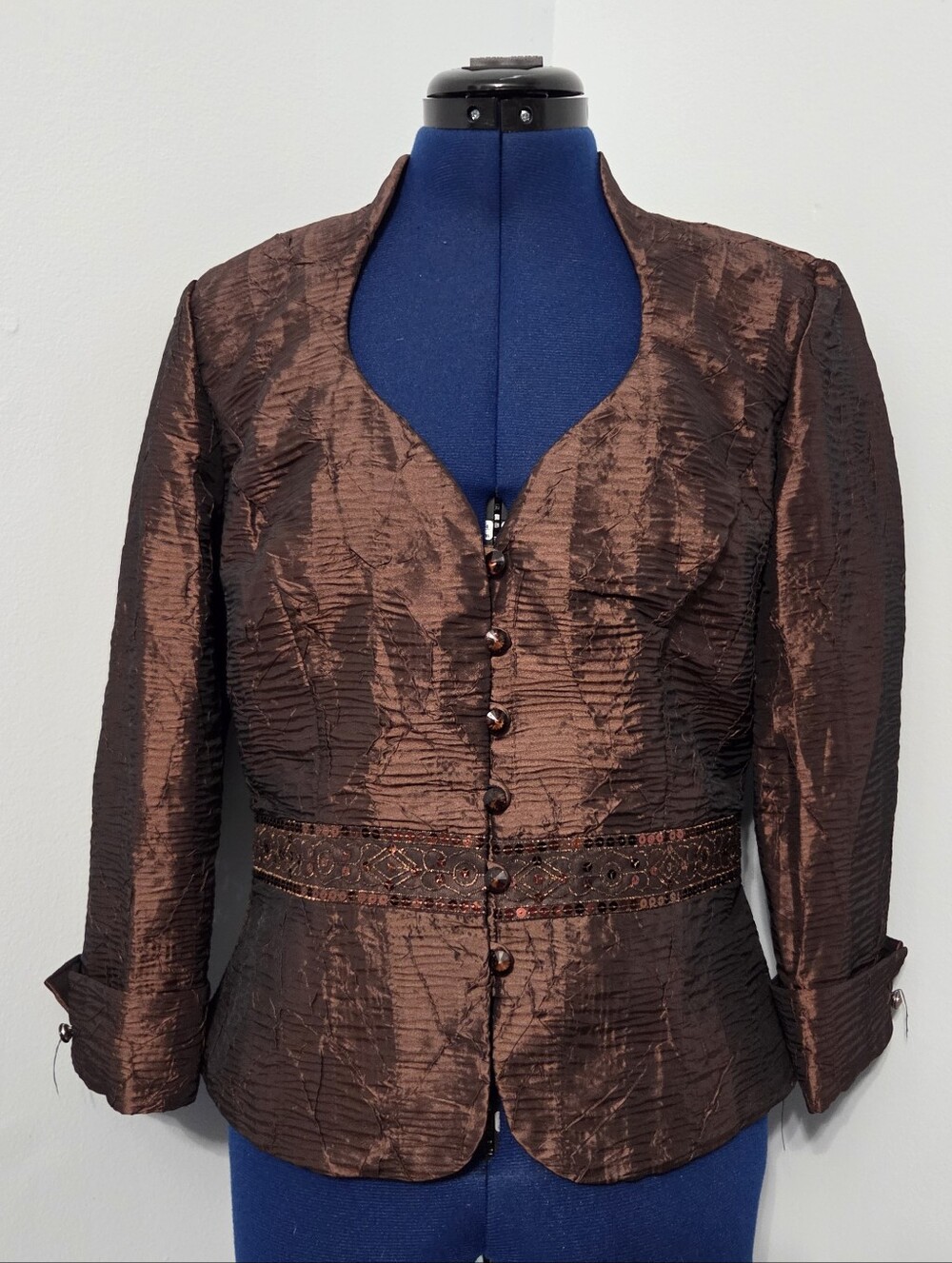 Vintage Y2K Metallic Bronze Blouse Size 8